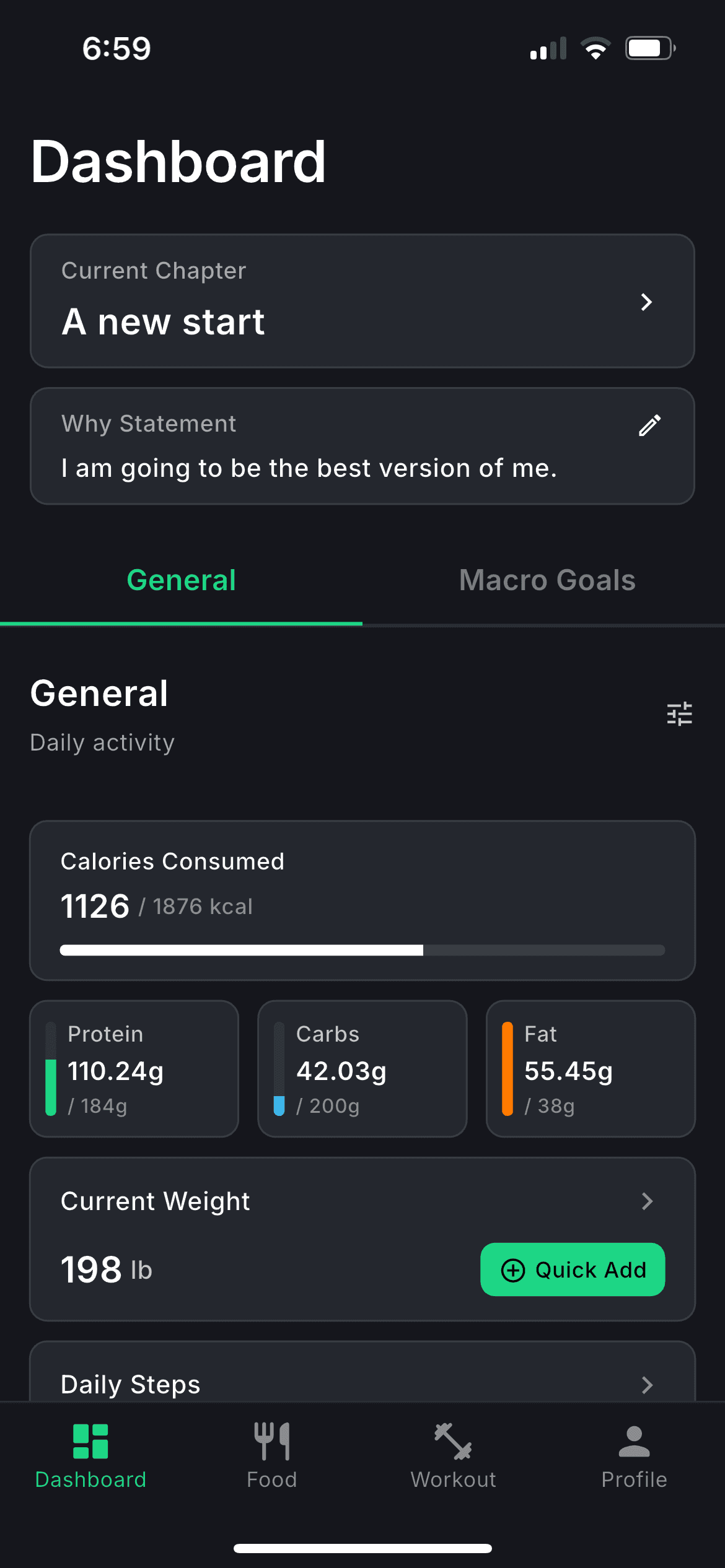 Mofilo Dashboard - Your Why Before Every Action