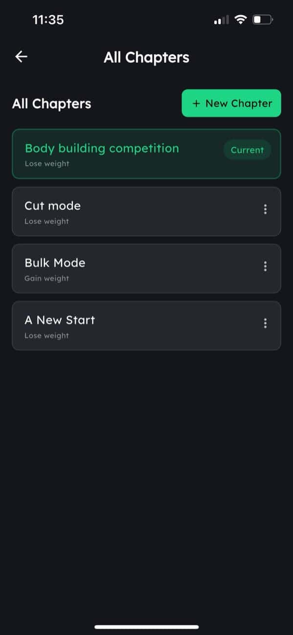 Mofilo Chapters - Organize Your Fitness Journey